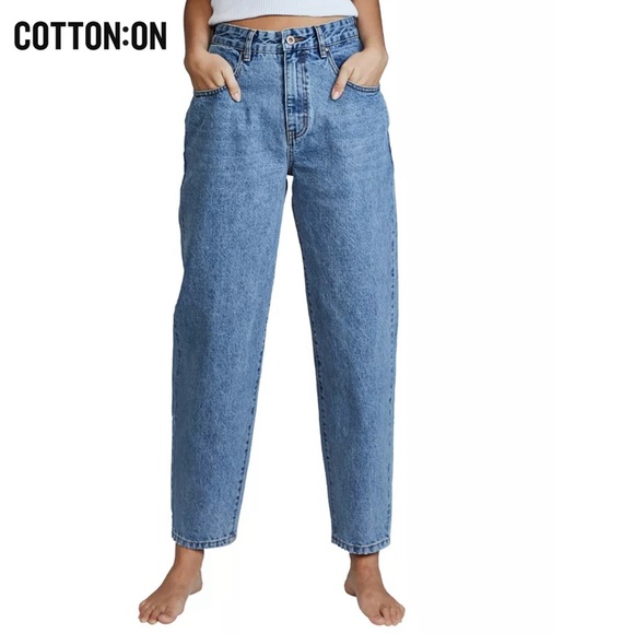 Cotton On Denim - COTTON ON Women’s Mom Blue Jeans High Rise - Size: 10